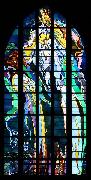 Stanislaw Wyspianski Stained glass window in Franciscan Church, designed by Wyspiaeski oil on canvas